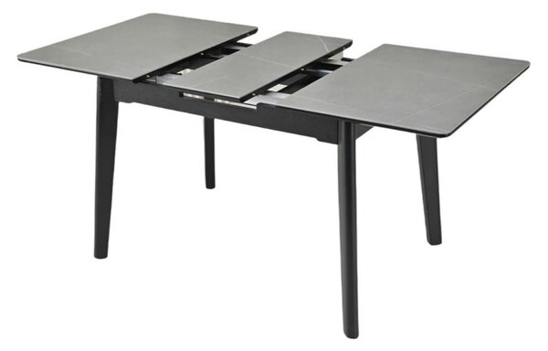 Masa extensibila OSTEN, gri cu efect de marmura/negru, 140/180x80x76 c