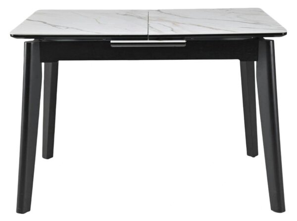 Masa extensibila OSTEN, alb cu efect de marmura/negru, 140/180x80x76 c