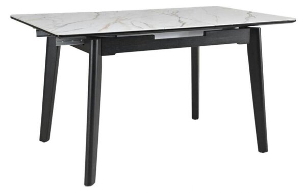 Masa extensibila OSTEN, alb cu efect de marmura/negru, 140/180x80x76 c