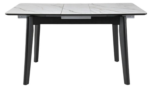 Masa extensibila OSTEN, alb cu efect de marmura/negru, 140/180x80x76 c