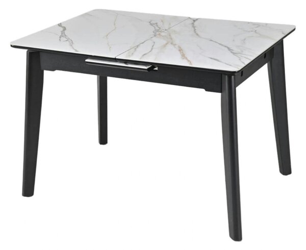 Masa extensibila OSTEN, alb cu efect de marmura/negru, 140/180x80x76 c