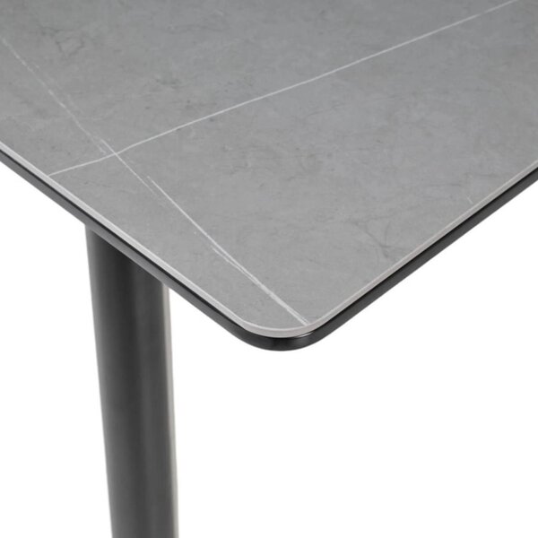 Masa extensibila OSTEN, gri cu efect de marmura/negru, 120/160x80x76 c