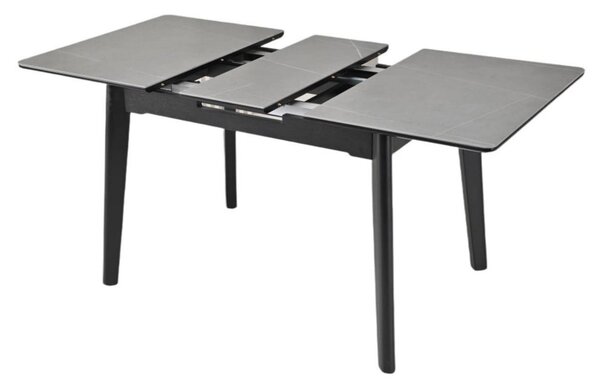 Masa extensibila OSTEN, gri cu efect de marmura/negru, 120/160x80x76 c