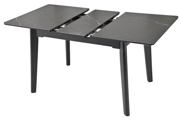 Masa extensibila OSTEN, negru cu efect de marmura, 120/160x80x76 cm