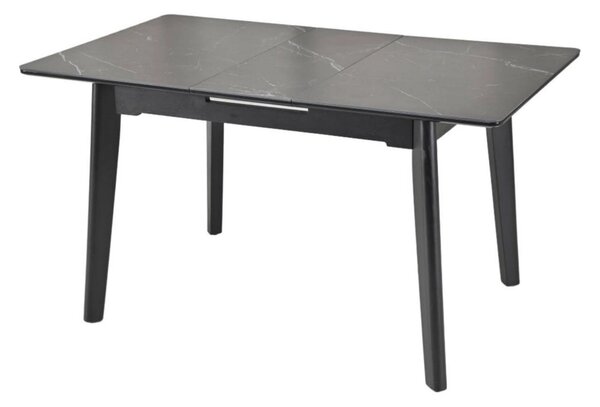 Masa extensibila OSTEN, negru cu efect de marmura, 120/160x80x76 cm