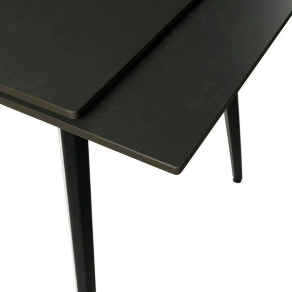 Masa extensibila REEF, negru, ceramica/metal, 120/180x80x76 cm