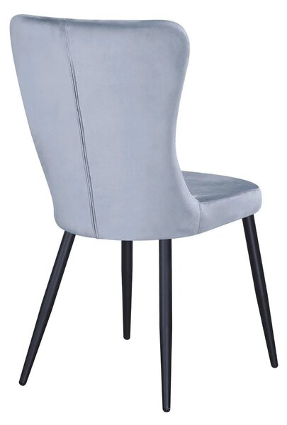 Scaun MIA, albastru deschis/negru, stofa catifelata/metal, 51x62x95 cm