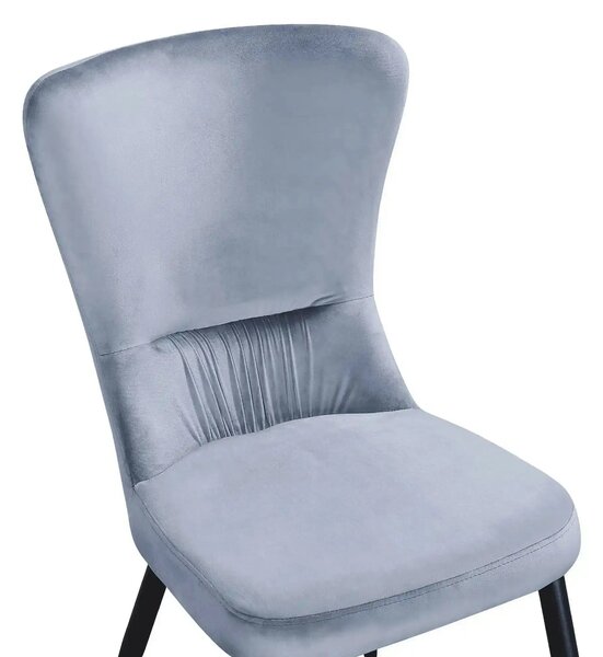 Scaun MIA, albastru deschis/negru, stofa catifelata/metal, 51x62x95 cm