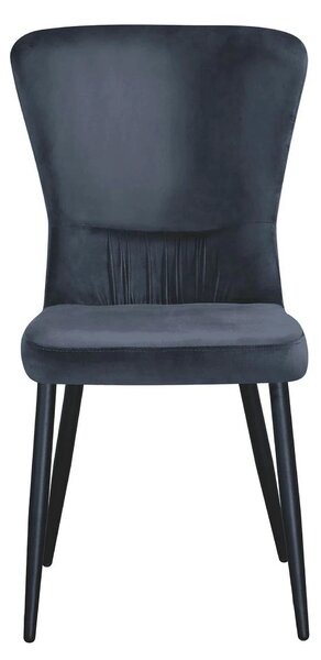 Scaun MIA, gri inchis/negru, stofa catifelata/metal, 51x62x95 cm