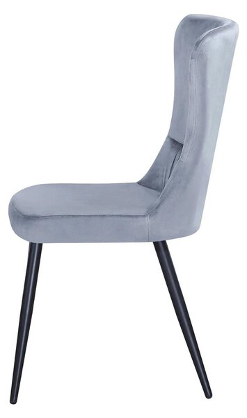 Scaun MIA, albastru deschis/negru, stofa catifelata/metal, 51x62x95 cm