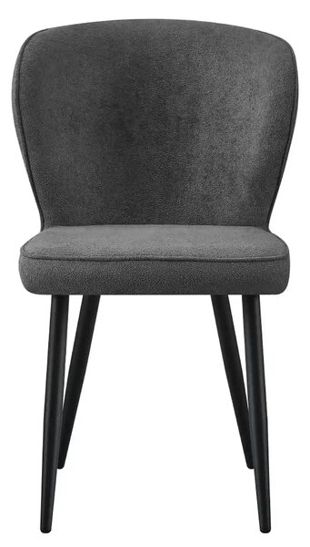Scaun RIO 2, gri inchis/negru, stofa buclata/metal, 64x51x84 cm