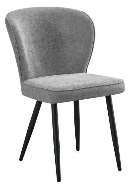 Scaun RIO 2, gri deschis/negru, stofa buclata/metal, 64x51x84 cm