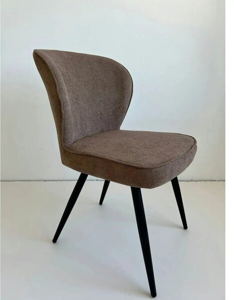 Scaun RIO 2, maro/negru, stofa buclata/metal, 64x51x84 cm