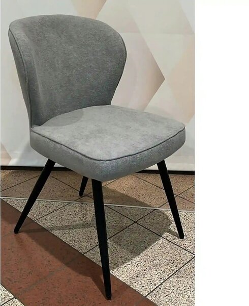 Scaun RIO 2, gri deschis/negru, stofa buclata/metal, 64x51x84 cm
