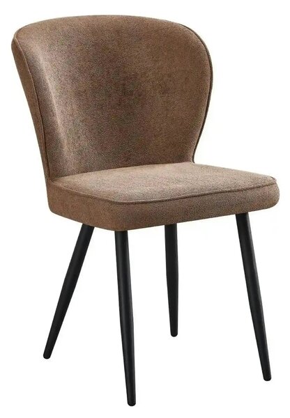 Scaun RIO 2, maro/negru, stofa buclata/metal, 64x51x84 cm