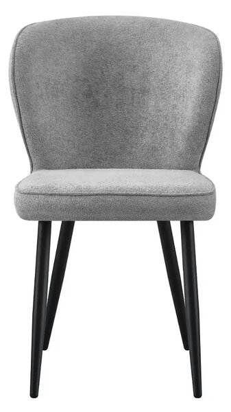Scaun RIO 2, gri deschis/negru, stofa buclata/metal, 64x51x84 cm