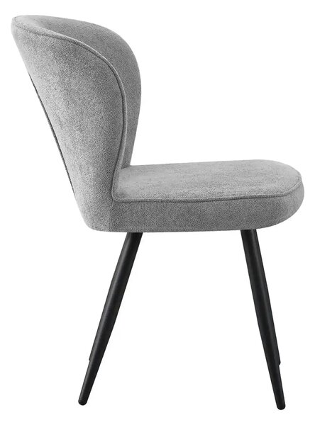 Scaun RIO 2, gri deschis/negru, stofa buclata/metal, 64x51x84 cm
