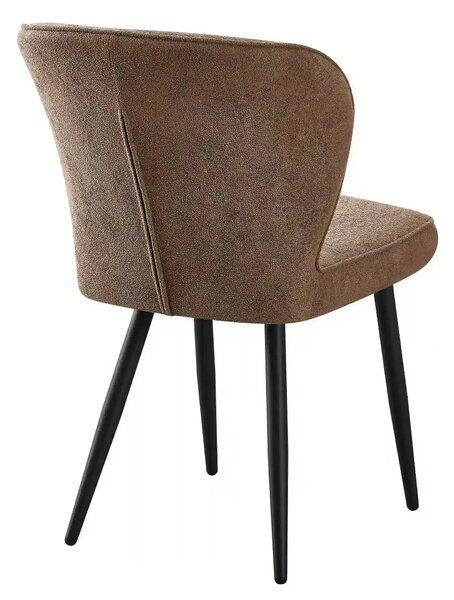 Scaun RIO 2, maro/negru, stofa buclata/metal, 64x51x84 cm