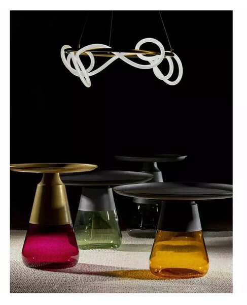 Masuta cafea TIFFANY A BLACK, negru, metal/sticla, 50x52 cm