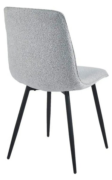 Scaun DOT, gri deschis/negru, stofa buclata/metal, 45x57x89 cm