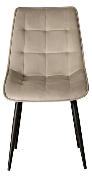 Scaun RON, bej inchis/negru, stofa catifelata/metal, 48x62x87 cm