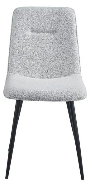Scaun DOT, gri deschis/negru, stofa buclata/metal, 45x57x89 cm