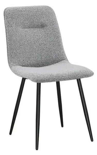 Scaun DOT, gri/negru, stofa buclata/metal, 45x57x89 cm