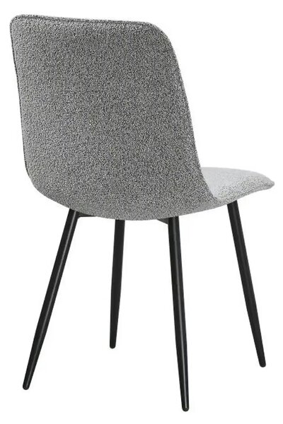 Scaun DOT, gri/negru, stofa buclata/metal, 45x57x89 cm