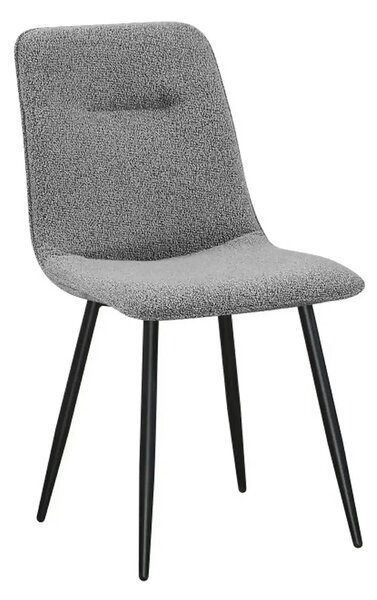 Scaun DOT, gri inchis/negru, stofa buclata/metal, 45x57x89 cm
