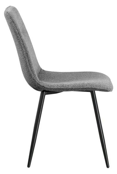 Scaun DOT, gri inchis/negru, stofa buclata/metal, 45x57x89 cm
