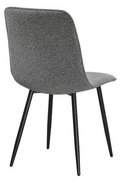 Scaun DOT, gri inchis/negru, stofa buclata/metal, 45x57x89 cm