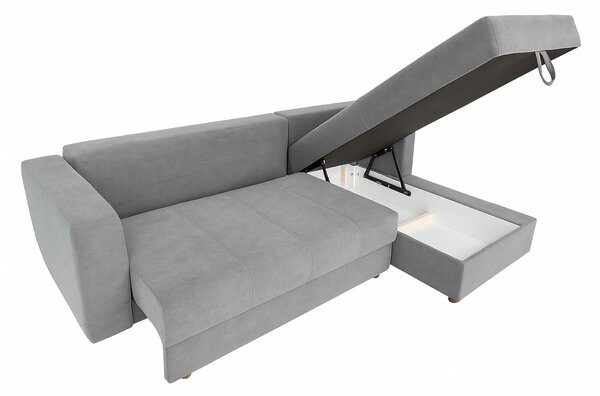 Coltar extensibil ROYAL MATLASAT, sezlong dreapta, stofa clasica gri d