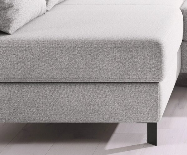 Coltar extensibil MOLINA MINI, sezlong stanga, stofa catifelata gri -