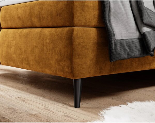Pat boxspring MADISON 160x200, personalizabil, cu saltele si topper