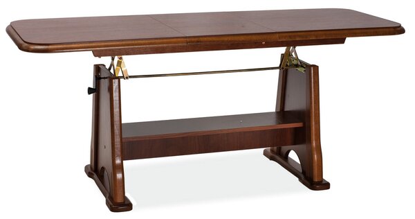 Masuta BEATA, nuc, cadru din lemn masiv, extensibila, 130-170x67x60-77 cm