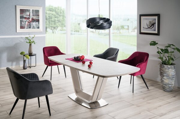 Masa efect de marmura gri ARMANI, 160(220)x90
