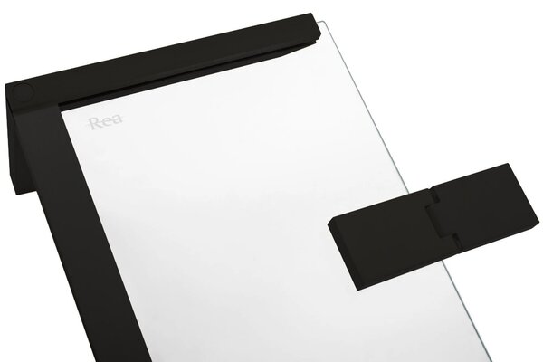 Rea Hugo Double, cabină de duș cu 2 aripi 100 (uşă) x 100 (uşă) x 200 cm, sticlă transparentă de 6 mm, profil negru, REA-K6602