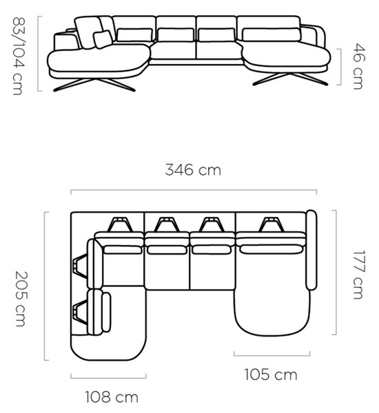 Coltar ILUSIO XL, personalizabil materiale Gama Premium, cu reglaj ele