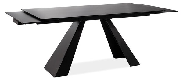 Masa SALVADORE negru mat, 160(240)x90