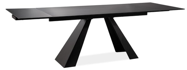 Masa SALVADORE negru mat, 160(240)x90