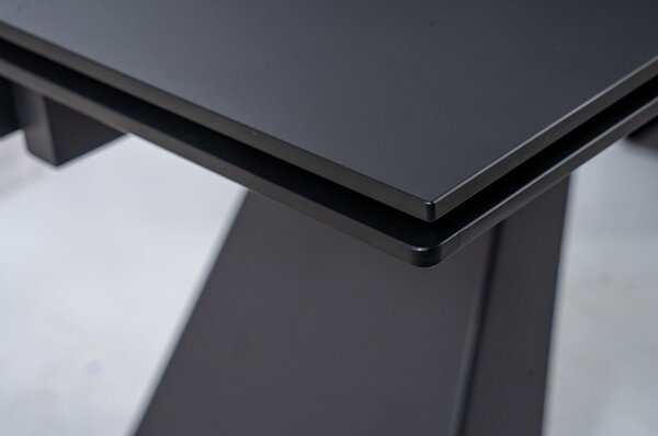 Masa SALVADORE negru mat, 160(240)x90