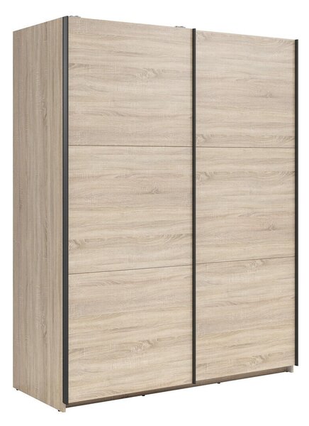 Dulap Livevaro 117, Stejar Sonoma, 196x154x60cm, 126.4 kg, Uși dulap: Glisante, Numărul de rafturi: 5, Numărul de rafturi: 5