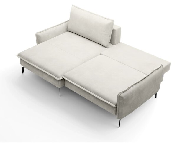 Coltar extensibil GLOSSY, sezlong stanga, stofa catifelata crem - Whis