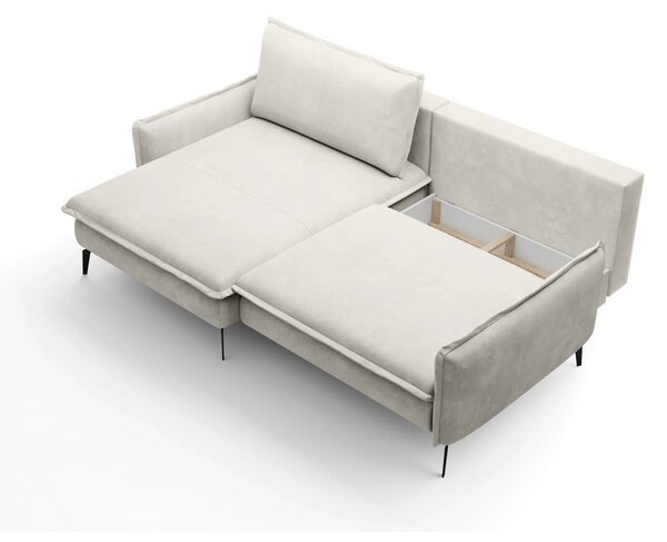 Coltar extensibil GLOSSY, sezlong stanga, stofa catifelata crem - Whis