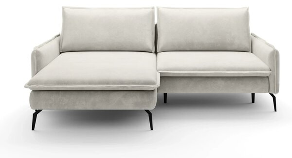 Coltar extensibil GLOSSY, sezlong stanga, stofa catifelata crem - Whis