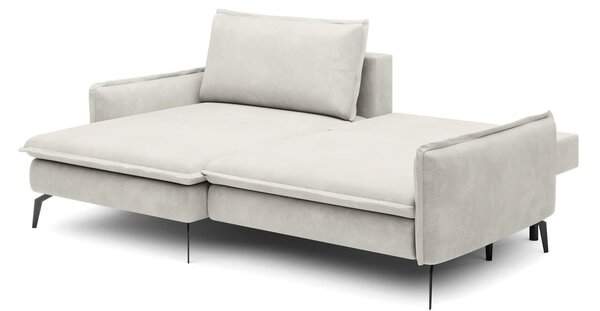 Coltar extensibil GLOSSY, sezlong stanga, stofa catifelata crem - Whis