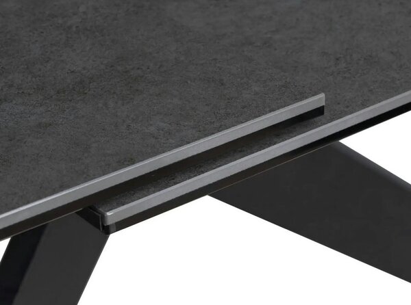 Masa extensibila COSMO, negru, sticla/ceramica/metal, 180/240x90x76 cm