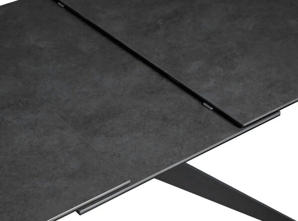Masa extensibila COSMO, negru, sticla/ceramica/metal, 180/240x90x76 cm