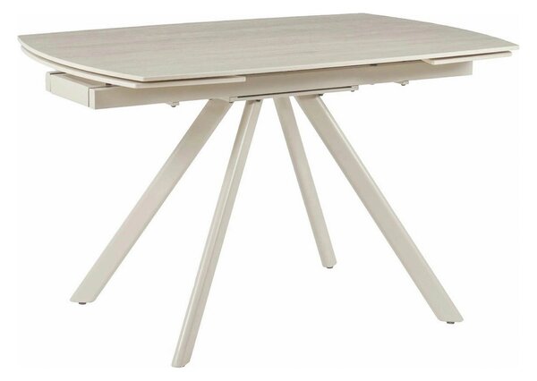 Masa extensibila URSA, grej cu efect de piatra travertin, ceramica/met