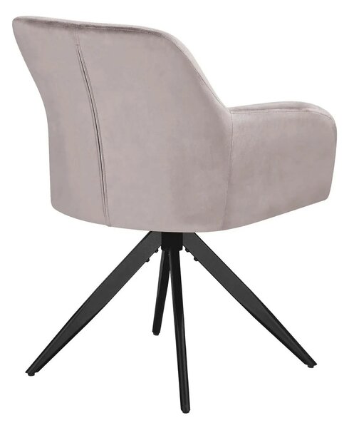 Scaun rotativ MAX, bej inchis/negru, stofa catifelata/metal, 61x61x85